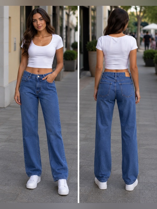 Zara Denim - Zara Blue High-Rise Wide Leg Jeans size 4 GUC